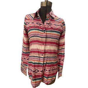 Tasha Polizzi Collection Southwestern Style Pearl Snap Shirt Small
